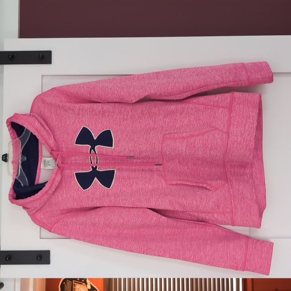 Women's pink Under Armour hoodie hooded sweatshirt size medium cold gear - Picture 1 of 5